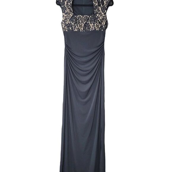 Women's Evening Gown Elegant Maxi Dress with Lace Overlay- Size 4, Size 12 - NEW - Picture 1 of 13